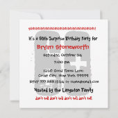 60歳サプライズ誕生日パーティー ブラック レッド ホワイト 招待状 (裏面)