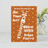 60歳サプライズ誕生日 ゴールド オレンジ Zip リップ 招待状 (スタンド正面)