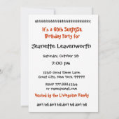 60歳サプライズ誕生日 ゴールド オレンジ Zip リップ 招待状 (裏面)