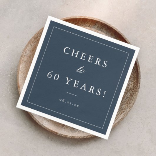 60歳シンプル誕生日パーティー スタンダードカクテルナプキン