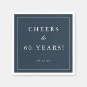 60歳シンプル誕生日パーティー スタンダードカクテルナプキン (正面)