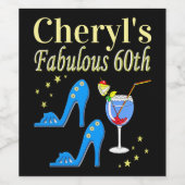 60歳パーソナライズされたの誕生日パーティーガール ワインラベル (シングルラベル)