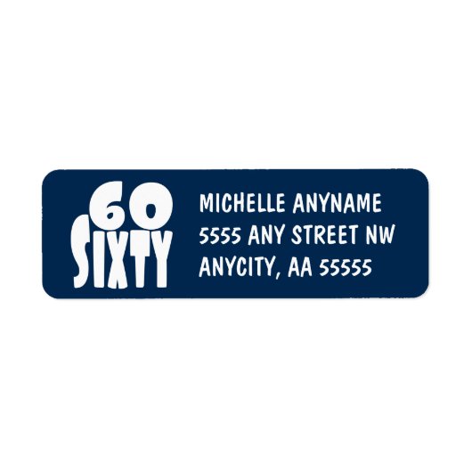 60歳ビッグレタリングはっきりした ラベル (正面)