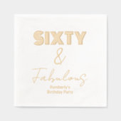 60歳モダンと60歳の誕生日パーティー 箔ナプキン (正面)