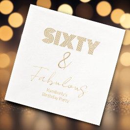 60歳モダンと60歳の誕生日パーティー 箔ナプキン
