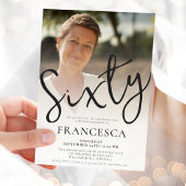 60歳モダンのエレガント誕生日パーティー 招待状