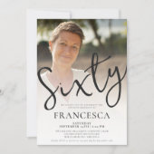 60歳モダンのエレガント誕生日パーティー 招待状 (正面)