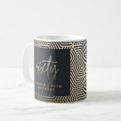 60歳モダンの誕生日シンプルのスタイリッシュスクリプエレガントト コーヒーマグカップ (正面左)