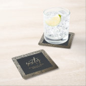 60歳モダンの誕生日シンプルのスタイリッシュスクリプエレガントト スクエアペーパーコースター (インサイチュ)