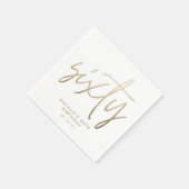 60歳モダンの誕生日シンプルのスタイリッシュスクリプエレガントト スタンダードカクテルナプキン (角)