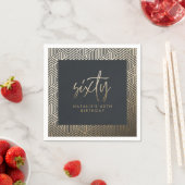 60歳モダンの誕生日シンプルのスタイリッシュスクリプエレガントト スタンダードカクテルナプキン (インサイチュ)