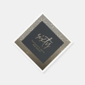 60歳モダンの誕生日シンプルのスタイリッシュスクリプエレガントト スタンダードカクテルナプキン (角)