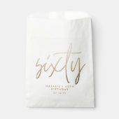 60歳モダンの誕生日シンプルのスタイリッシュスクリプエレガントト フェイバーバッグ (正面)