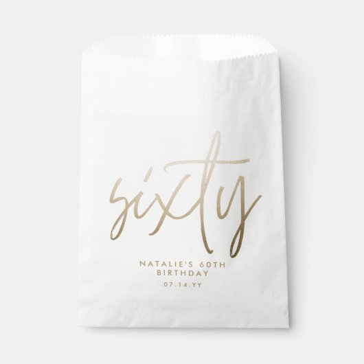 60歳モダンの誕生日シンプルのスタイリッシュスクリプエレガントト フェイバーバッグ (正面)