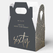 60歳モダンの誕生日シンプルのスタイリッシュスクリプエレガントト フェイバーボックス (オープン)