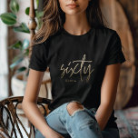 60歳モダンの誕生日シンプルのスタイリッシュスクリプエレガントト Tシャツ<br><div class="desc">60歳モダンの誕生シンプル金ゴールドススタイリッシュエレガントト60歳の誕生デザインとtシャツのデザインコレクションの一部。</div>
