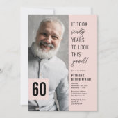 60歳モダンの誕生日パーティーへの招待 招待状 (正面)