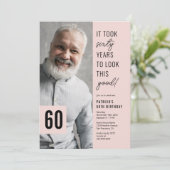 60歳モダンの誕生日パーティーへの招待 招待状 (スタンド正面)