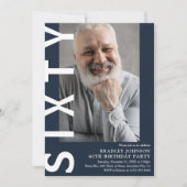 60歳モダンの誕生日パーティーへの招待 招待状 (正面)