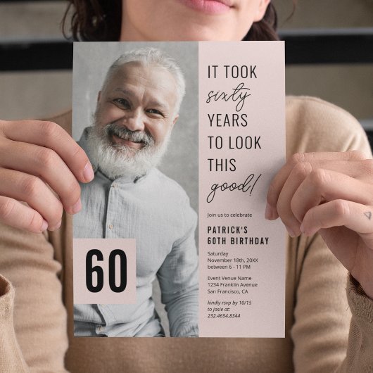 60歳モダンの誕生日パーティーへの招待 招待状