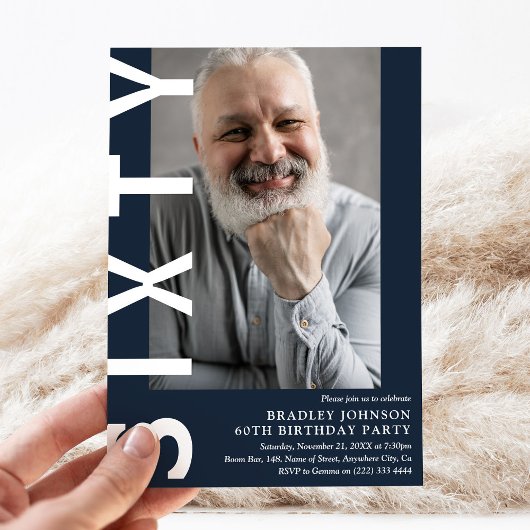 60歳モダンの誕生日パーティーへの招待 招待状