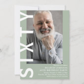 60歳モダンの誕生日パーティーへの招待 招待状 (正面)