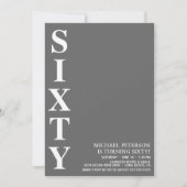60歳モダンの誕生日パーティー 招待状 (正面)