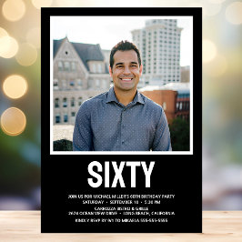 60歳モダンの誕生日パーティー 招待状