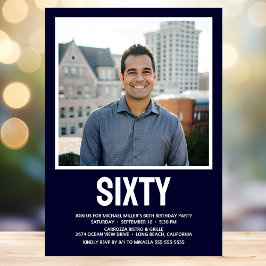 60歳モダンの誕生日パーティー 招待状