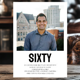 60歳モダンの誕生日パーティー 招待状