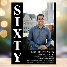 60歳モダンの誕生日パーティー 招待状