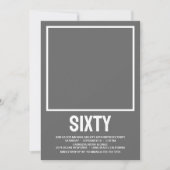 60歳モダンの誕生日パーティー 招待状 (正面)