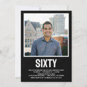 60歳モダンの誕生日パーティー 招待状 (正面)