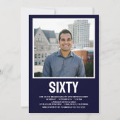 60歳モダンの誕生日パーティー 招待状 (正面)