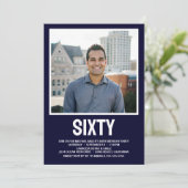 60歳モダンの誕生日パーティー 招待状 (スタンド正面)