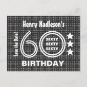 60歳モダンの誕生日パーティーA03Aを保存 案内ポストカード (正面)