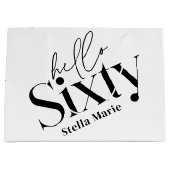 60歳モダンミニマルエレガントの誕生日 ラージペーパーバッグ (正面)