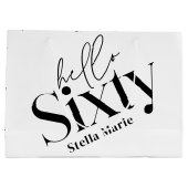 60歳モダンミニマルエレガントの誕生日 ラージペーパーバッグ (裏面)