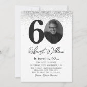 60歳モダン誕生日パーティフォト招待状 招待状 (正面)
