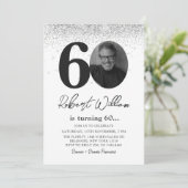 60歳モダン誕生日パーティフォト招待状 招待状 (スタンド正面)