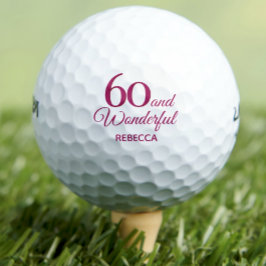 60歳モダン誕生日パーティーシンプルピンクゴルフボール ゴルフボール