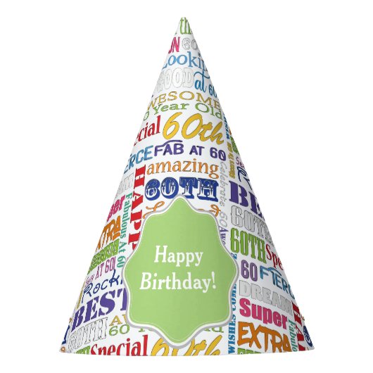 60歳ユニークの誕生日プレゼント パーティーハット (正面)