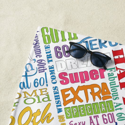 60歳ユニークの誕生日プレゼント ビーチタオル (インサイチュ)