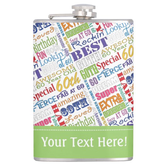 60歳ユニークの誕生日プレゼント フラスク (正面)