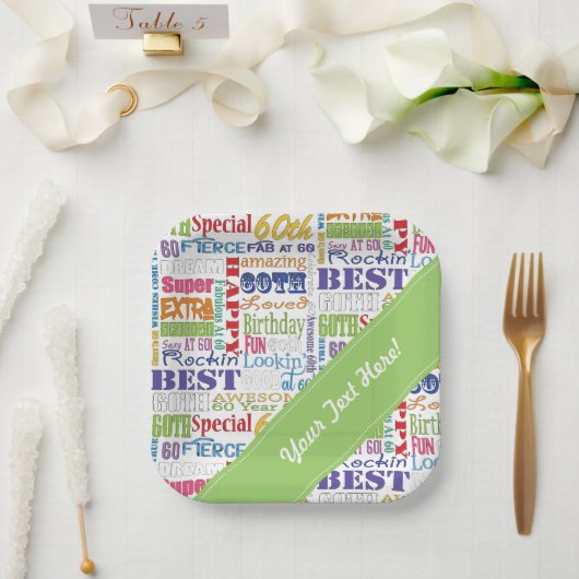 60歳ユニークの誕生日プレゼント ペーパープレート (ウェディング)