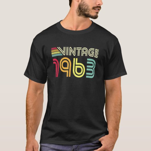60歳ヴィンテージ1963 60誕生日 Tシャツ (正面)