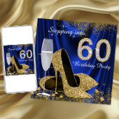 60歳王室のの誕生日パーティーに踏み込む青い金ゴールド 招待状