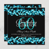 60歳誕生パーティーターコイズハリウッドグラム 招待状 (正面/裏面)