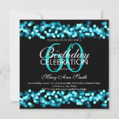 60歳誕生パーティーターコイズハリウッドグラム 招待状 (正面)