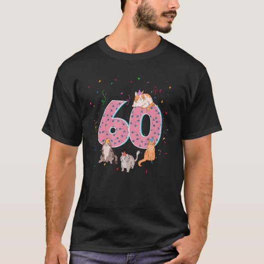 60歳誕生日かわいい猫ペット60誕生日Cre Tシャツ (正面)
